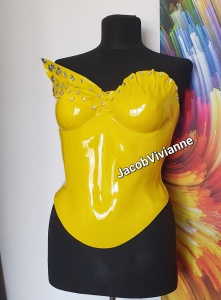 Corset Cyber Asenath- Corset din plastic galben cristale - Img 5