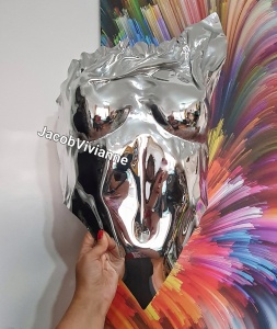 Corset Cyber Tashiko - Corset argintiu plastic tip oglinda - Img 5