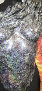 Corset plastic negru cu glitter silver - Img 2