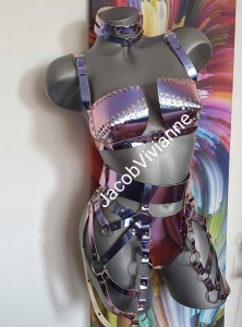 Sutien piele naturala metalizata - Img 2