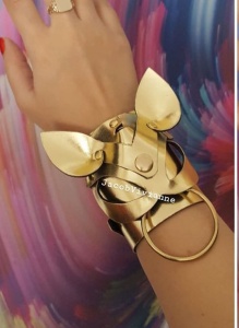 Bratara bunny cu inel piele naturala