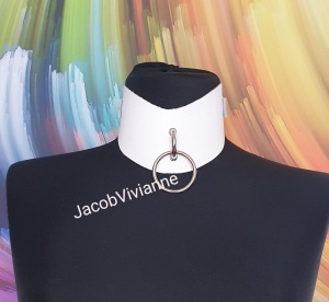 Choker lat piele naturala cu inel - Img 1
