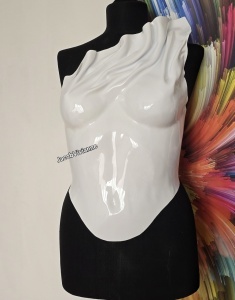 Corset alb plastic lucios finisaj lucios - Img 2