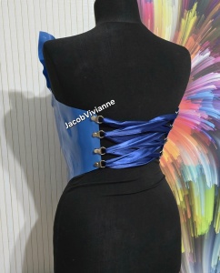Corset Cyber Bluh - Corset albastru plastic - Img 2