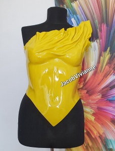 Corset Cyber Fhyka- Corset galben din plastic - Img 2