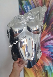 Corset Cyber Natsuko - Corset argintiu plastic tip oglinda - Img 3