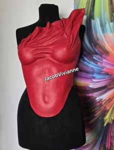 Corset Cyber Redhy - Corset rosu plastic - Img 1