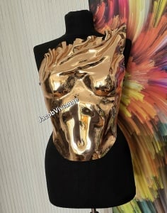Corset Cyber Yamileth- Corset auriu plastic tip oglinda - Img 1