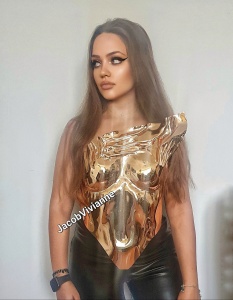 Corset Cyber Yutryh - Corset auriu plastic tip oglinda - Img 1