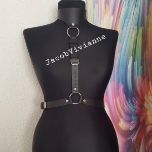 Ham bust piele naturala cu choker lat