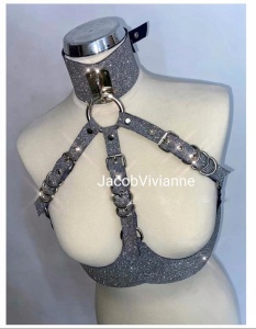Ham bust piele naturala glitter