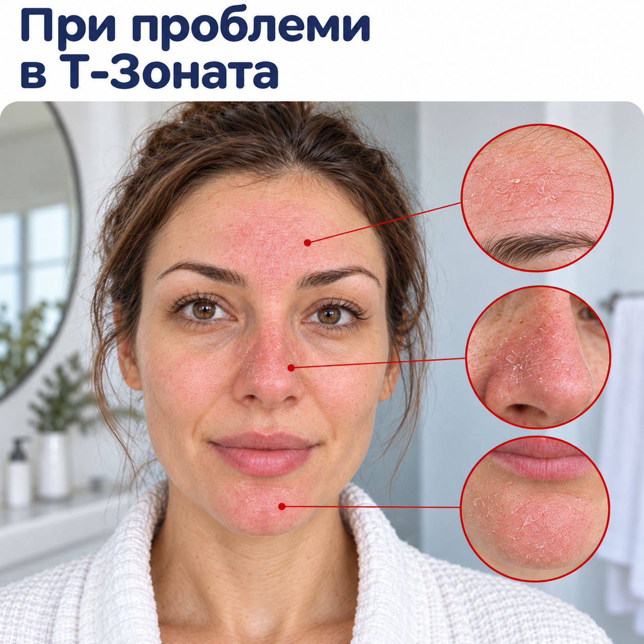 Зачервени и сухи участъци в Т-зоната на лицето