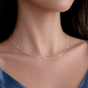 Colier Silver Beads - 45 cm - Img 3