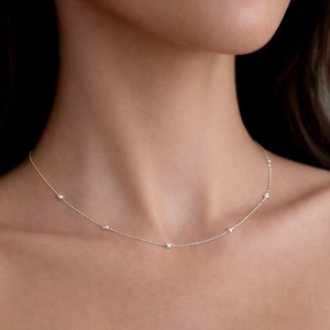 Colier Silver Beads - 45 cm - Img 4