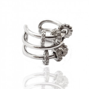 Cercel Triple Silver- Non piercing - Img 1