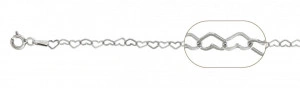 Colier din argint hearts 45 cm - Img 2