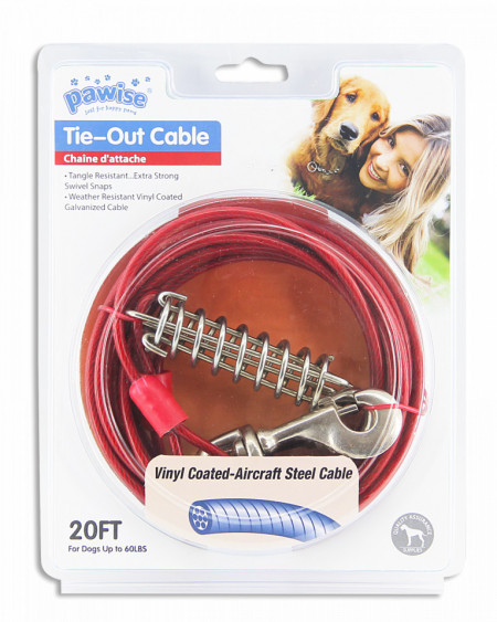 Pawise 11512 sajla za vezivanje 6m Tie Out Cable 20FT(Upto 60LBS), Red/Blue Asst.