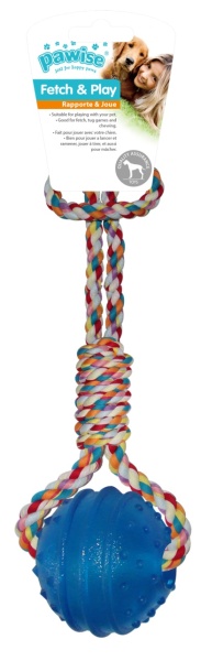 Pawise 14546 Igracka za pse 34cm *1kom TPR ball with rope handle - Img 3