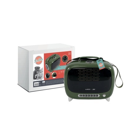 M-PETS 20401099 Transporter za macke i pse 44,7 x 26,6 x 38,4h cm SIXTIES TV Pet Carrier - Green - Img 3
