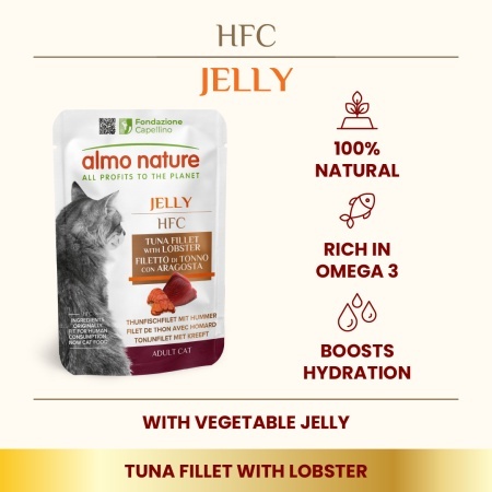 HFC CAT Kesica 55g - Tuna file i Jastog u želeu GLUTEN FREE (59% mesa) – ALMO NATURE - Img 3