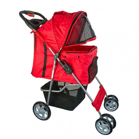 Pawise 12505 kolica 68X46X100cm Pet Stroller with 4 Wheels-Red