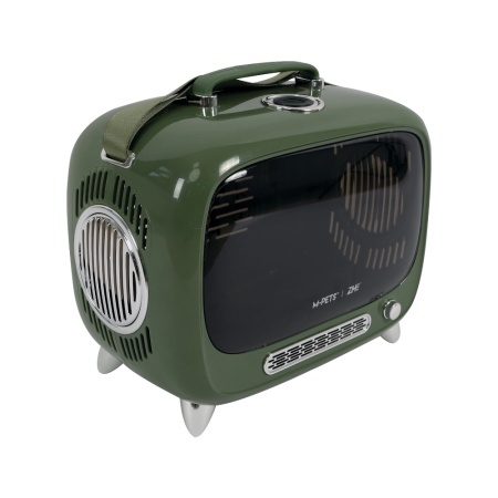 M-PETS 20401099 Transporter za macke i pse 44,7 x 26,6 x 38,4h cm SIXTIES TV Pet Carrier - Green
