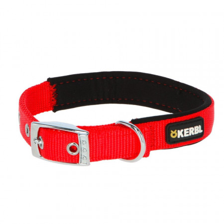 Kerbl 83663 Ogrlica MIAMI PLUS 38-46cm/25mm nylon collar with soft lining, red,