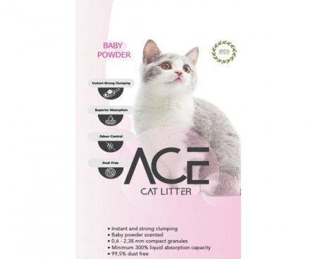 ACE 10L Baby Powder super-klupčajući posip za mačke