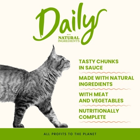 DAILY CAT Preliv 70g - Piletina i govedina komadići u sosu – ALMO NATURE - Img 2