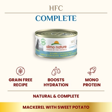 HFC CAT konzerva 70g - Skuša i slatki krompir MONO-PROTEIN (73% mesa) – ALMO NATURE - Img 4