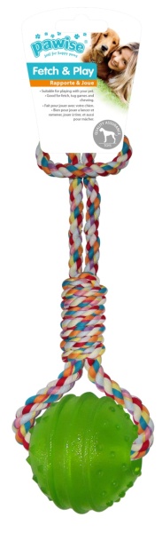 Pawise 14546 Igracka za pse 34cm *1kom TPR ball with rope handle - Img 2