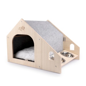 Afp 2370 Kucica sa cinijama 55*40*41,5cm - Feline home with feeding bowls