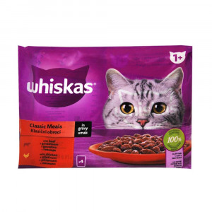 WHISKAS KESICE KLASIČNI OBROCI 4x85g GOVEDINA