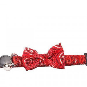 Pawise 28021 ogrlica za macke 30cm Cat collar w/Bowknot—red