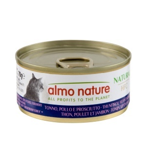 HFC CAT konzerva 70g - Tuna, piletina i šunka GLUTEN FREE (65% mesa) – ALMO NATURE