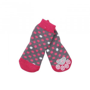 Pawise 12994 Čarape proziv klizanja x4kom Anti Slip 11cm Socks-Dots L 4PK