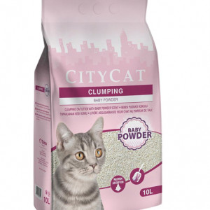 City Cat 10L Baby Powder klupčajući posip za mačke