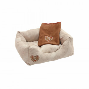 kerbl 81262 Ležaljka 65x50cm +ćebe Snugly LOVE YOU, beige