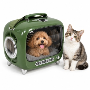 M-PETS 20401099 Transporter za macke i pse 44,7 x 26,6 x 38,4h cm SIXTIES TV Pet Carrier - Green