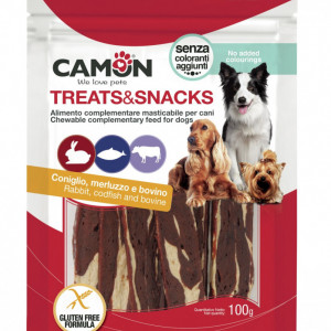 CAMON: ZEC I BAKALAR, POSLASTICE CHEW STRIPES 100G AE611