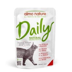 DAILY CAT Preliv 70g - Piletina i govedina komadići u sosu – ALMO NATURE