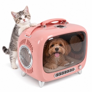 M-PETS 20400899 Transporter za macke i pse SIXTIES TV Pet Carrier - Pink 44,7 x 26,6 x 38,4h cm