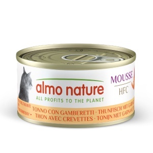 HFC CAT konzerva 70g - Mus - Tuna i škampi GLUTEN FREE (60% mesa) – ALMO NATURE