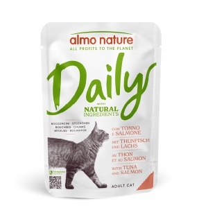 DAILY CAT Preliv 70g - Tuna i losos komadići u sosu – ALMO NATURE
