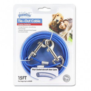 Pawise 11511 sajla za vezivanje 4,5m Tie Out Cable 15FT (Upto 60LBS), Red/Blue Asst.
