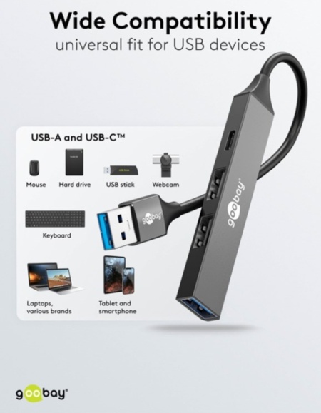 Hub USB cu 4 porturi, USB-A la USB-C™/USB-A, 5 Gbit/s - Img 4