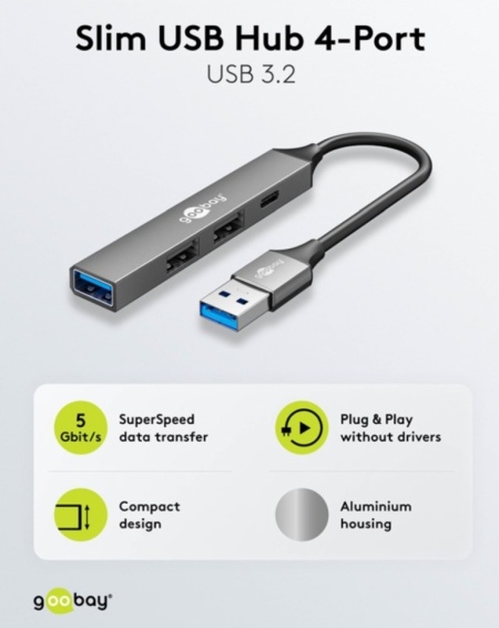 Hub USB cu 4 porturi, USB-A la USB-C™/USB-A, 5 Gbit/s - Img 2