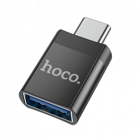 Адаптер On-the-Go Hoco USB 3.0 към USB Type C (UA17) черен