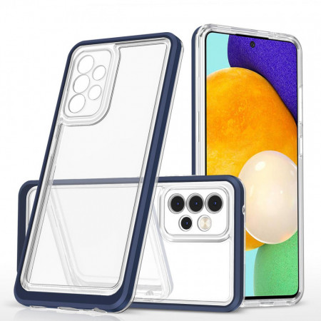 Гръб Clear 3в1 с гел рамка - Samsung Galaxy A33 5G син
