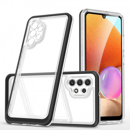 Гръб Clear 3в1 с гел рамка - Samsung Galaxy A72 / A72 5G черен